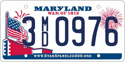 MD license plate 3MD0976