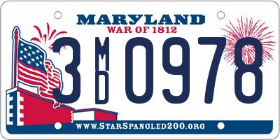 MD license plate 3MD0978