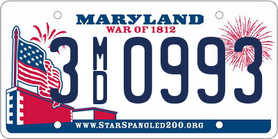 MD license plate 3MD0993