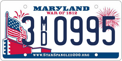 MD license plate 3MD0995