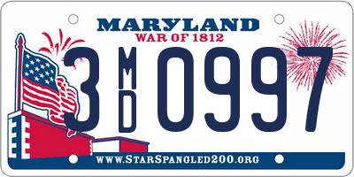 MD license plate 3MD0997