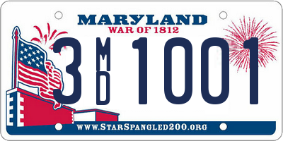 MD license plate 3MD1001