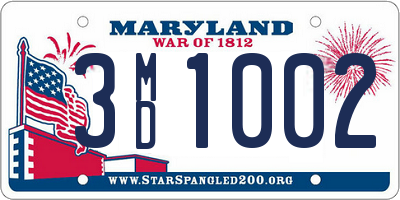 MD license plate 3MD1002