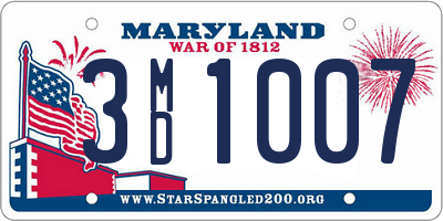 MD license plate 3MD1007