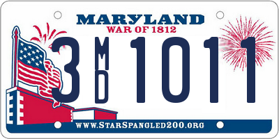 MD license plate 3MD1011