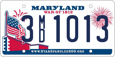 MD license plate 3MD1013