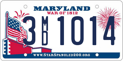 MD license plate 3MD1014