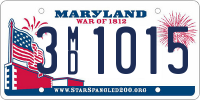 MD license plate 3MD1015