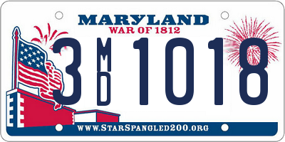 MD license plate 3MD1018