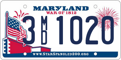 MD license plate 3MD1020