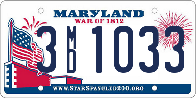 MD license plate 3MD1033