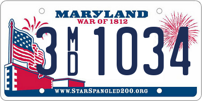 MD license plate 3MD1034