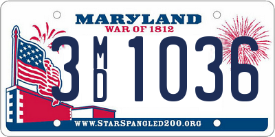 MD license plate 3MD1036