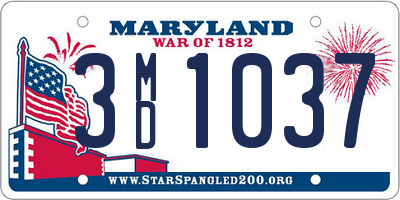 MD license plate 3MD1037