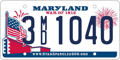 MD license plate 3MD1040