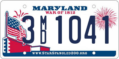 MD license plate 3MD1041