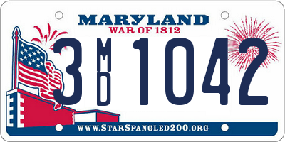 MD license plate 3MD1042