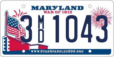 MD license plate 3MD1043