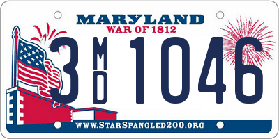 MD license plate 3MD1046