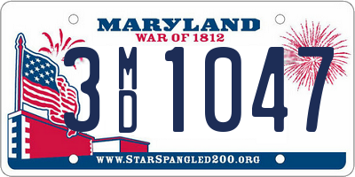 MD license plate 3MD1047