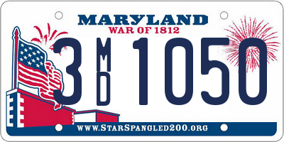 MD license plate 3MD1050