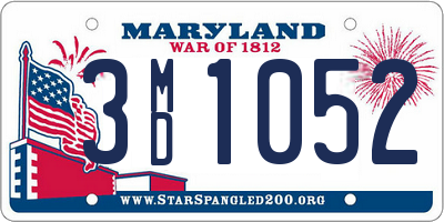 MD license plate 3MD1052