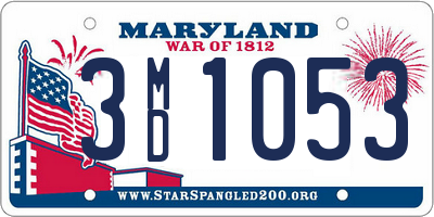 MD license plate 3MD1053