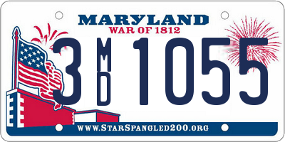 MD license plate 3MD1055