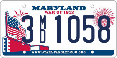 MD license plate 3MD1058