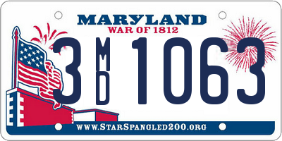 MD license plate 3MD1063