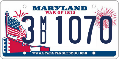 MD license plate 3MD1070