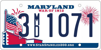 MD license plate 3MD1071