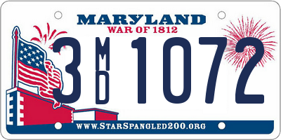 MD license plate 3MD1072