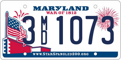 MD license plate 3MD1073