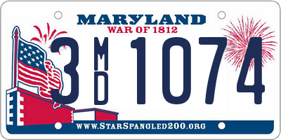 MD license plate 3MD1074