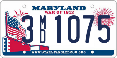 MD license plate 3MD1075