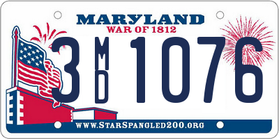 MD license plate 3MD1076