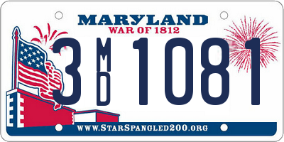 MD license plate 3MD1081