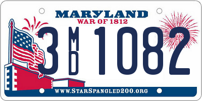 MD license plate 3MD1082