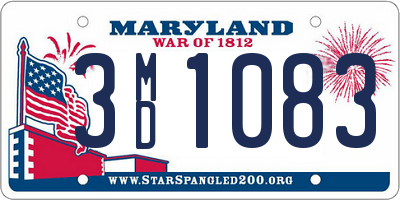 MD license plate 3MD1083