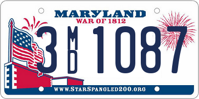 MD license plate 3MD1087