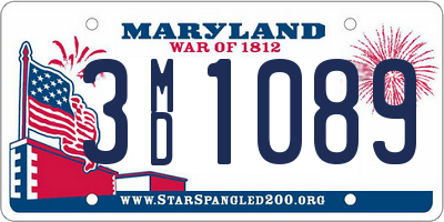 MD license plate 3MD1089