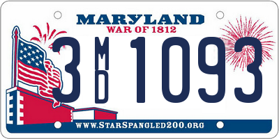 MD license plate 3MD1093