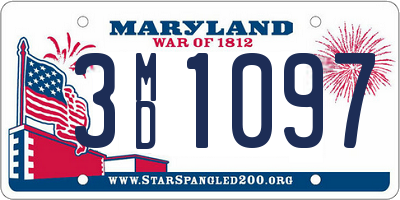 MD license plate 3MD1097