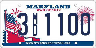 MD license plate 3MD1100