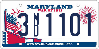 MD license plate 3MD1101