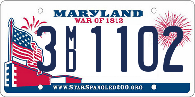 MD license plate 3MD1102