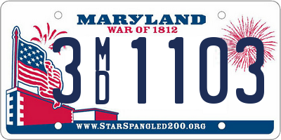 MD license plate 3MD1103