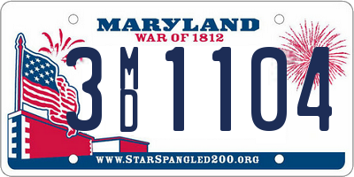 MD license plate 3MD1104