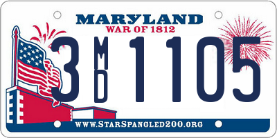 MD license plate 3MD1105